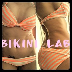 NWT Bikini Lab Striped 2 PC Swimsuit M